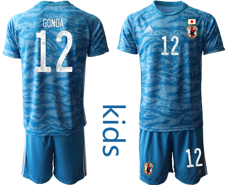 Youth 2020-2021 Season National team Japan goalkeeper blue #12 Soccer Jersey